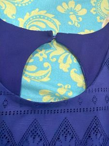 Blue Peplum Top with Cutout Detail