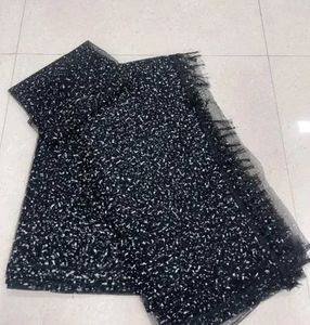 Sparkling Black Saare with Tassels
