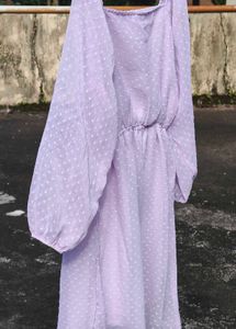 Lavender Puff Sleeve Dress