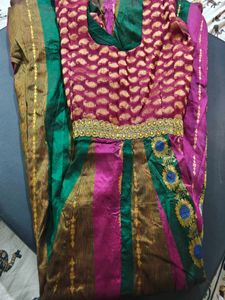 pure kanchi silk anarkali/gown
