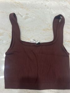 Ribbed Square Neck Crop Top