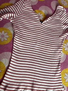 Striped V-Neck Top