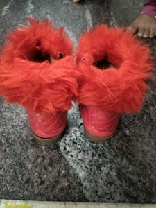 Cute Red Fur Boots