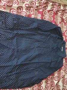 Men's Navy Blue Polka Dot Shirt
