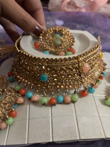 Elegant Gold Choker Necklace Set pack of 2 se
