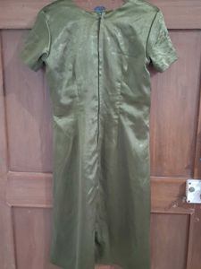 Elegant Olive Green Gown