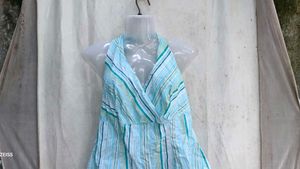 54209. Striped V-Neck Sleeveless Top