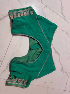 Elegant Teal Embellished Saree