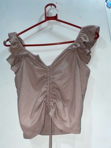 Ruched Front Tie Top