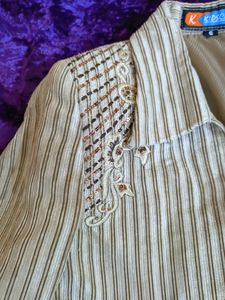 Boys Printed Party/Festive Designer Blazer (Cream)