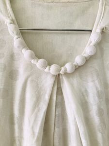 A White High Low Casual Wear Top