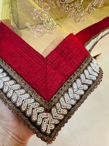 Elegant Yellow Embroidered Saree
