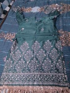 Embroidered Kurta Set with Fringes