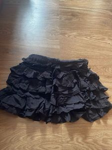 Black Ruffled Mini Skirt