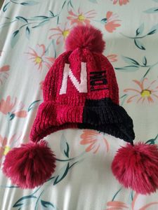 Cozy Knit Beanie Hat with Pom Poms