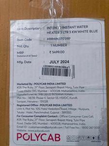 Polycab Intenso 3 Liter  Instant Water Heater