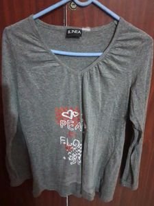 Linea Grey Long Sleeve Top