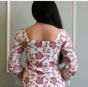 Chic Floral Print Kurta