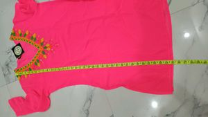 Vibrant Pink Embroidered Kurta