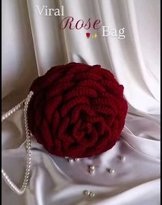 Handmade Crochet Rose Bag