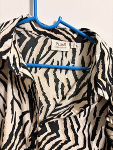 Zebra Print Ruffle Tiered Mini Dress