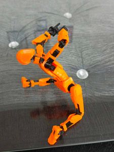action you Figure 3d printed orange and black