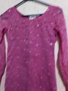 Pink Embroidered Kurta