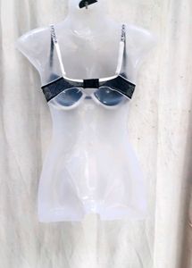 I. Black Lace Trim Bra