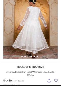 chikankari anarkali kurta