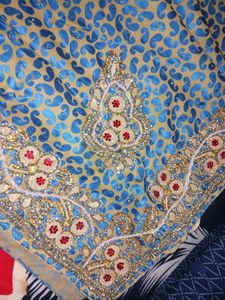 Elegant Blue Paisley Saree and Blouse