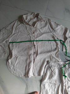 Oversized Linen Blend Shirt &amp; pant