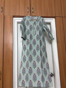 Designer Cotton Block Print Kurta Set