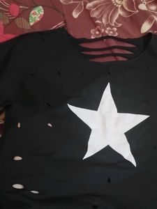 Black Star Cutout T-Shirt