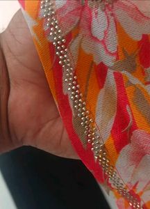 Beautiful Orange Floral Saree