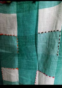 Green &amp; White Checkered Kurta