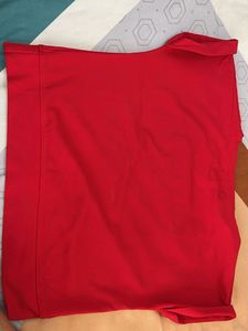 Red 'DANCE' Graphic crop top