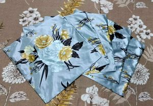 FLORAL PRINT CUSHION COVERS SET (BLUE)