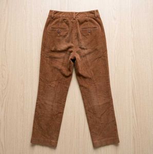 :Weekend MaxMara Brown High-Waisted Corduroy Capri