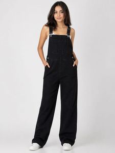 Black Denim Overalls for Women