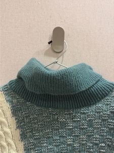 Chic Color Block Turtleneck Sweater