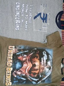 Grey Graphic Print T-Shirt combo