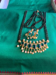 Red And Green  Stone Mangalsutra Set