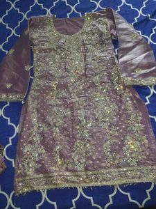 Embellished Lavender dress and shalwar with dupatt