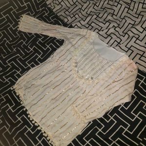 White Sequined Kurta