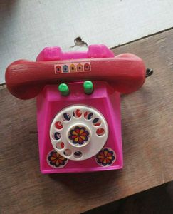 Vintage Pink Toy Rotary Phone