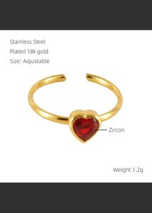Anti Tarnish Ruby Heart Ring