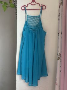 Stylish Blue Flowy Midi Dress