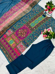 REAL MIRROR &amp; DIAMOND HANDWORK KURTI SET