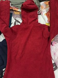 Cozy Red Hooded Sweatshirt