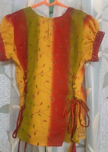 Colorful Embroidered Tunic Top